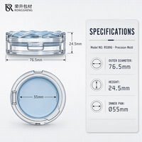 Boîtier compact rond personnalisé pour coussinets, emballage en plastique pour fond de teint, conteneur cosmétique vide, emballage de beauté OEM ODM