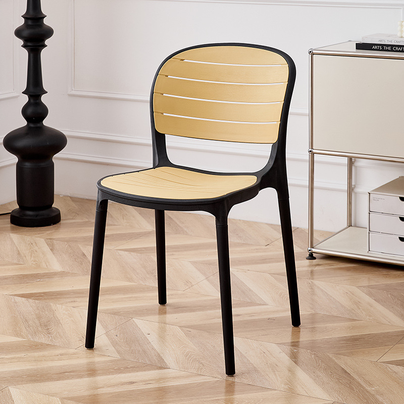 Black frame yellow striped backrest (without armrests)