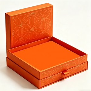 Cajas de Regalo de Cartón Rígido con Tapa Dura de Papel Naranja Magnético de Lujo Personalizadas <span class=keywords><strong>para</strong></span> Conjuntos de Regalo - Product Image 3