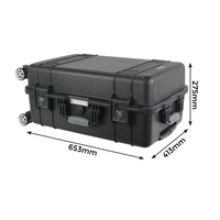 RPC2327 653 * 417 * 275 mm EVEREST Boîte à outils sur roulettes, boîte à outils en plastique dur à fort impact, boîte à instruments d'exploration et de relevé avec roulettes