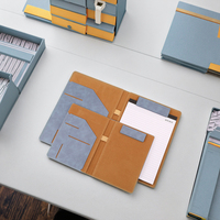 Portafolio de Cuero Wenshun A4, Organizador de Currículum y Entrevistas, Bloc de Notas, Portapapeles, Almacenamiento de Archivos de Papel con Bolsillo de Cuero PU
