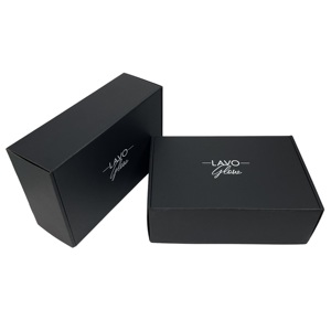 Hộp giấy carton gấp có in logo tùy chỉnh, màu đen, dùng đóng gói quần áo, tất, có lót mút xốp - Product Image 3