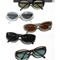 Lunettes de soleil de créateur PC+CP de haute qualité pour femmes et hommes, monture écaille de tortue rétro, verres ovales anti-UV, style œil de chat