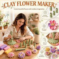 Kit de fabrication de fleurs en argile DIY avec outils et moules 3D, PLA écologique, bouquet pouvant servir de décoration, jouet créatif pour enfants et adultes