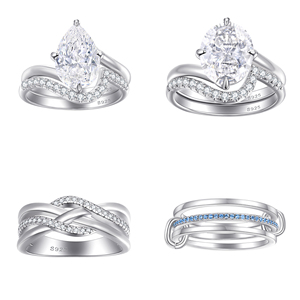Proveedor de Joyería con Anillo Apilable de Plata de Ley 925 en Stock, Diseño Único con Zirconia para Mujer, Regalo de Compromiso - Product Image 1