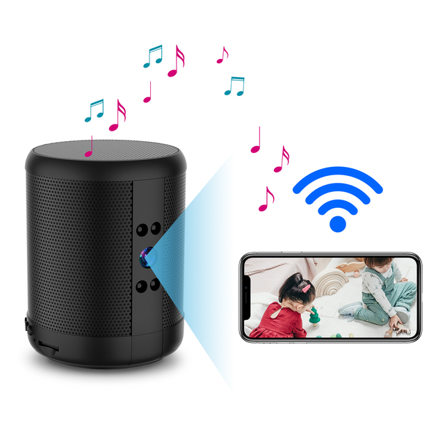 Multifunction Portable Speaker 3600mah Slim Wireless Speaker Camera with Mini Camera