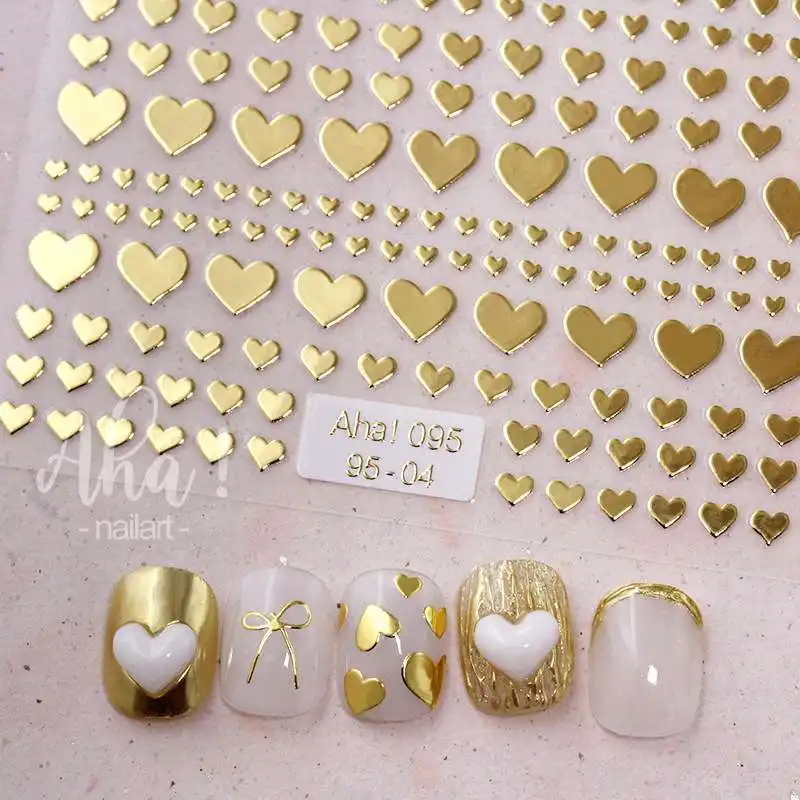 New MIX heart Butterfly wing Bow design luxury nail stickers for girls nail stickers Decoration