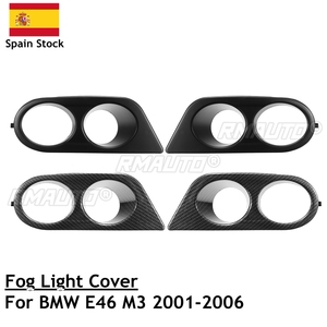 ฝาครอบไฟตัดหมอกคาร์บอนไฟเบอร์สำหรับ BMW E46 M3 ปี 2001-2006 สีดำเงา กรอบครอบไฟตัดหมอก ช่องระบายอากาศ ฝาครอบไฟตัดหมอก - Product Image 1