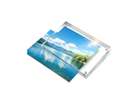 Cadre photo magnétique en acrylique transparent, cadre flottant double face sans cadre, présentoir de bureau pour photos, cartes, cartes postales