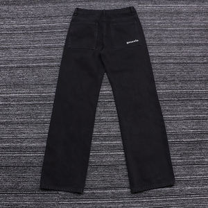 <span class=keywords><strong>Jean</strong></span> noir à jambe droite avec strass Jésus et croix sur la poche droite - Product Image 5