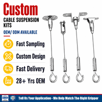 Kit de suspension de câble réglable avec pince à câble et crochet de sécurité, quincaillerie métallique pour suspensions de luminaires linéaires et panneaux