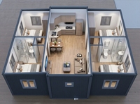 Maison conteneur extensible de 40 pieds pour hôtel, gîte, maison préfabriquée modulaire en acier, panneau sandwich gris foncé, hébergement de villégiature