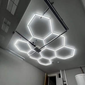 Économie d'énergie bricolage LED voiture détaillant atelier de travail plafond hexagonal nid d'abeille lumières Garage Led hexagone - Product Image 3
