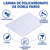 Plaque de polycarbonate alvéolaire 4mm 6mm double paroi bleu lac pour terrasse