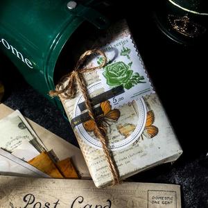 100 fogli confezionati adesivi piccolo <span class=keywords><strong>postino</strong></span> d serie Post Office Retro Stamp Notebook Mini adesivi per etichette di carta 8 modelli - Product Image 4