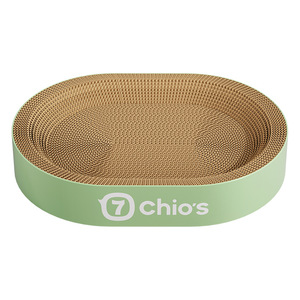 ที่นอนแมวแบบกระดาษลูกฟูกทนทานต่อการสึกหรอ ยี่ห้อ Chio's Oval Cat Scratching Board - Product Image 1