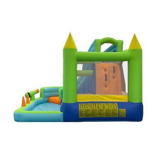 Château gonflable pour enfants en tissu polyester enduit de PVC Oxford avec piscine, toboggan, trampoline, mur d'escalade - Product Image 4