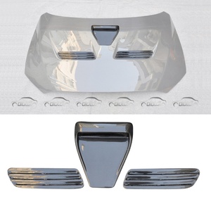 1 ensemble/3 pièces de couvercles d'admission d'air avant en fibre de carbone style H1 pour capot de Mitsubishi Lancer EVO X 10ème génération 2008-2009 - Product Image 2