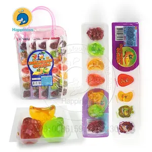 halal 7 in 1 fruit shape mini jelly cup stick pudding