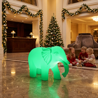 Scultura Luminosa di Elefante e Delfino, Decorazione Natalizia per Esterni, Illuminazione Personalizzata per Prato e Paesaggio