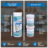 Kit de test d'eau potable 17 paramètres 100 bandelettes + 2 tests bactériens OEM CE certifié ISO garantie 2 ans