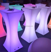 Table de bar ronde à 16 couleurs changeantes avec éclairage par piles et LED pour les fêtes et les événements