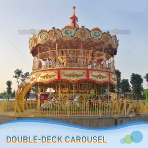 Carrusel Musical Moderno de Dos Pisos con Fibra de Vidrio - Equipo de Entretenimiento al Aire Libre con Certificación ISO para Centros Comerciales - Product Image 6