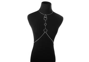 Chaîne de <span class=keywords><strong>cou</strong></span> ronde pour femmes, nouvelle tendance, exagéré, cercle, Sexy, chaîne de poitrine basse pour dames - Product Image 3