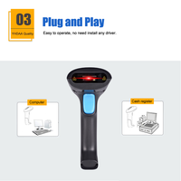 Haute qualité sans fil Bluetooth 1D 2D Bar Qr Code Reader Support Screen Scan Handheld Barcode Scanner