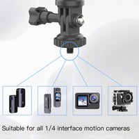 Kit de fixation en alliage d'aluminium réglable à 360 degrés, tête sphérique noire, filetages antidérapants pour caméra web