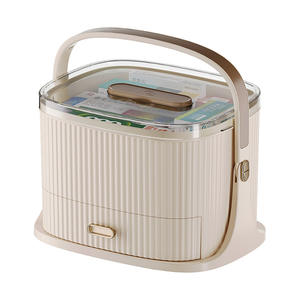 Boîte à médicaments en plastique pratique pour la maison, trousse de premiers soins familiale complète, grande capacité, compartiments, modèle portable DC-516 - Product Image 5