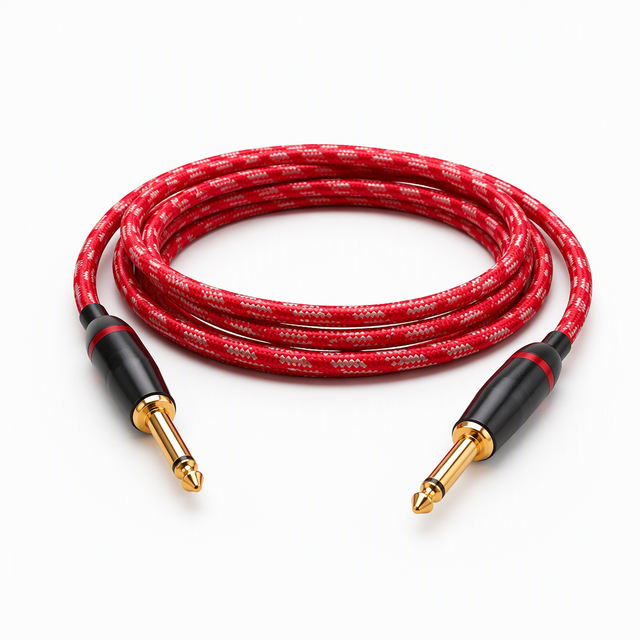 Yinyu GTC004B Professional 1/4 Inch Guitar Cable Braided Shield Straight Plug for Bass Guitar Keyboard and Stage Performance