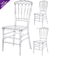 Chaises empilables en acrylique transparent pour mariage, chaises Tiffany en cristal, chaises Chivari transparentes en résine plastique pour extérieur, vente en gros