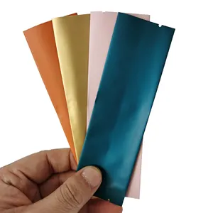 Instock Diverse Kleuren Aluminiumfolie Gemetalliseerde Plastic Gelamineerd Heat Seal Zijvouw Voedsel Vacuüm Pouch Kleine Thee Pakket Zakken