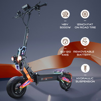 Trottinette électrique tout-terrain Obarter d5 à 2 roues, double motorisation, pliable, suspension hydraulique haute puissance, moteur 5000W, 48v35a