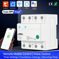 Nouveau disjoncteur intelligent WiFi Tuya 63A 4P avec 4 relais, coupure L+N, minuterie à distance, compte à rebours, contrôle vocal, AC 3x110V/3x230V