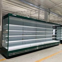 Réfrigérateur commercial fendu de supermarché d'affichage de vitrine de fruits de légumes frais
