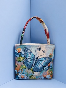 Bolso Tote de Lona Reversible Estilo Bohemio con Diseño de Paisaje Urbano Étnico Vintage, Bolso Tejido Casual Pequeño para Mujer - Product Image 6