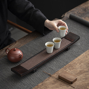 Rectangular Solid Wood Cup Holder Storage Rack Multi Functional Tea Ceremony Accessory Home Use Zen Inspired Dry Brewing Tray - Product Image 2