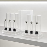 Bouteille en verre de petite capacité en borosilicate, emballage liquide, logo personnalisé, options de couleur, stock disponible