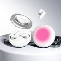 Écouteurs Bluetooth dégradés pour femmes avec miroir de maquillage intégré, son Hi-Fi clair, longue autonomie, écouteurs sans fil portables