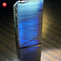 GIGAJEWE Matière première de moissanite brute de couleur bleue, lingot de SiC en cristal, pierre en vrac pour la fabrication de bijoux