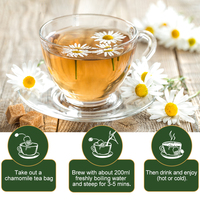 Thé aux herbes de camomille à marque privée - Favorise la relaxation et le soulagement du stress - Casher, sans OGM, sans caféine, sans additifs - 28 sachets de thé