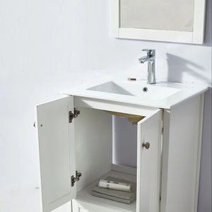 خزانة حمام مخصصة مع حوض غسيل وسطح رخامي صلب - Product Image 1