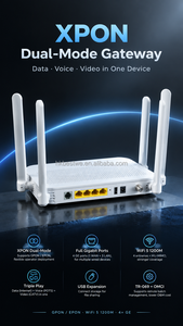 โรงงานบริการ OEM ODM อุปกรณ์ไฟเบอร์ FTTH 4 พอร์ตกิกะบิต + CATV + 2.4G 5G WiFi5 + USB + POTs GPON EPON ONU - Product Image 6