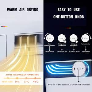 <span class=keywords><strong>WC</strong></span> intelligent en céramique au design moderne, bidet intégré, ouverture/fermeture automatique du couvercle, chasse automatique, capteur de pied, télécommande, chauffage - Product Image 4