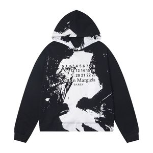 Nouvelle veste pull à capuche MM6 tendance, ample, élégante, décontractée, imprimée encre éclaboussée et graffiti - Product Image 4