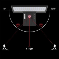 Lampe LED solaire d'extérieur Télécommande étanche 4 modes Capteur de mouvement solaire Support mural pour jardin cour garage