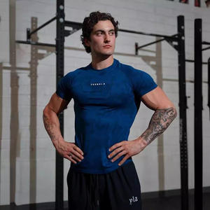 2024メンズTシャツ新スタイル迷彩フィットネス服高弾性半袖スポーツトレーニング服筋肉タイトデザイン - Product Image 2
