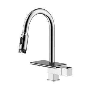 Grifo de cocina de cascada con grifo mezclador de agua fría y caliente, grifo de fregadero, cocina de acero inoxidable moderno - Product Image 3